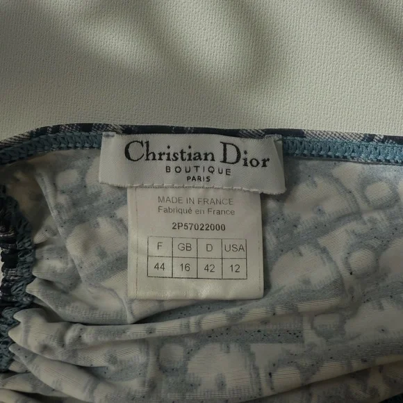 Authentic Christian Dior Navy Logo String Bikini Set – Size 12 - Picture 4 of 6